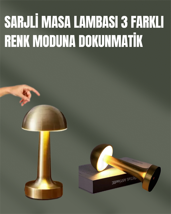 %100 Kademeli Ayarlanabilir Işık – USB Şarjlı Masa Lambası