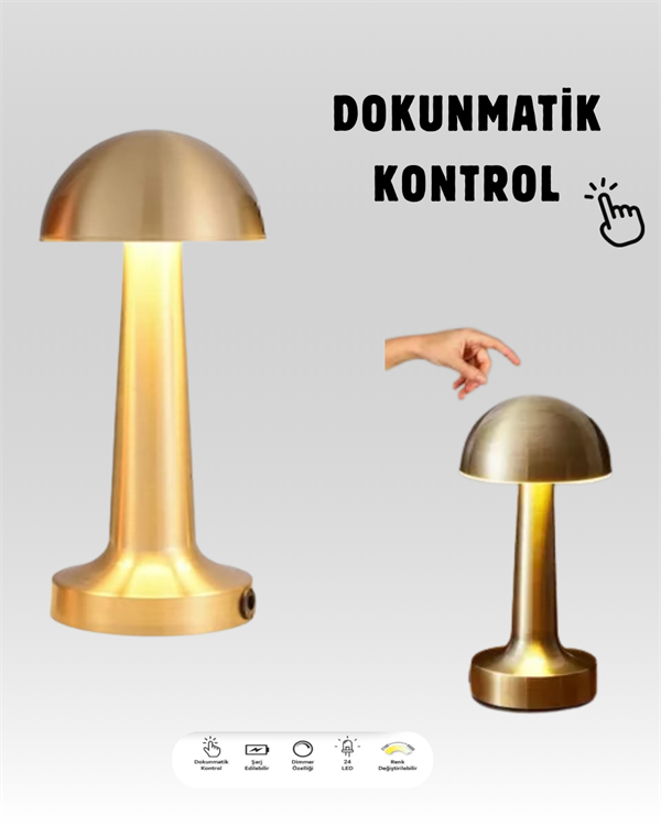 %100 Kademeli Ayarlanabilir Işık – USB Şarjlı Masa Lambası