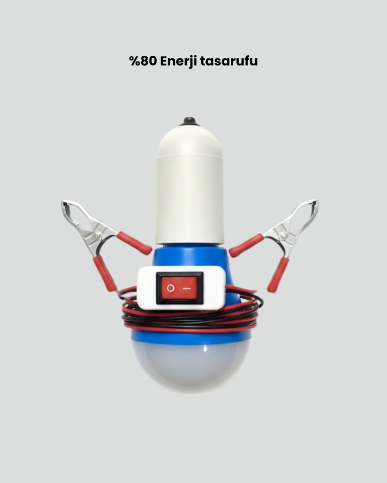 Timsah Kıskaçlı 12V LED Ampul Kamp ve Acil Durum Lambası