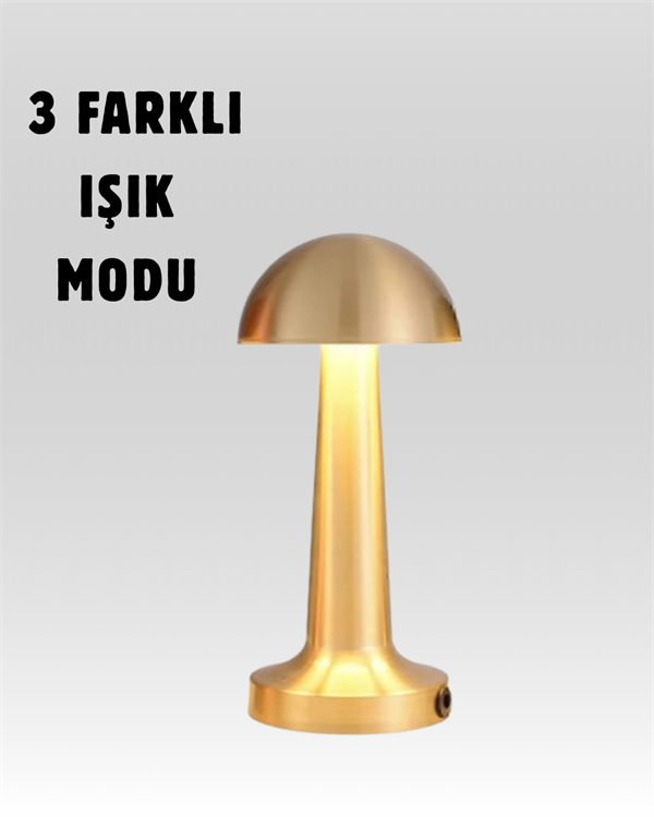 USB Şarjlı Dokunmatik LED Masa Lambası – 3 Renk Modu & Dimmer