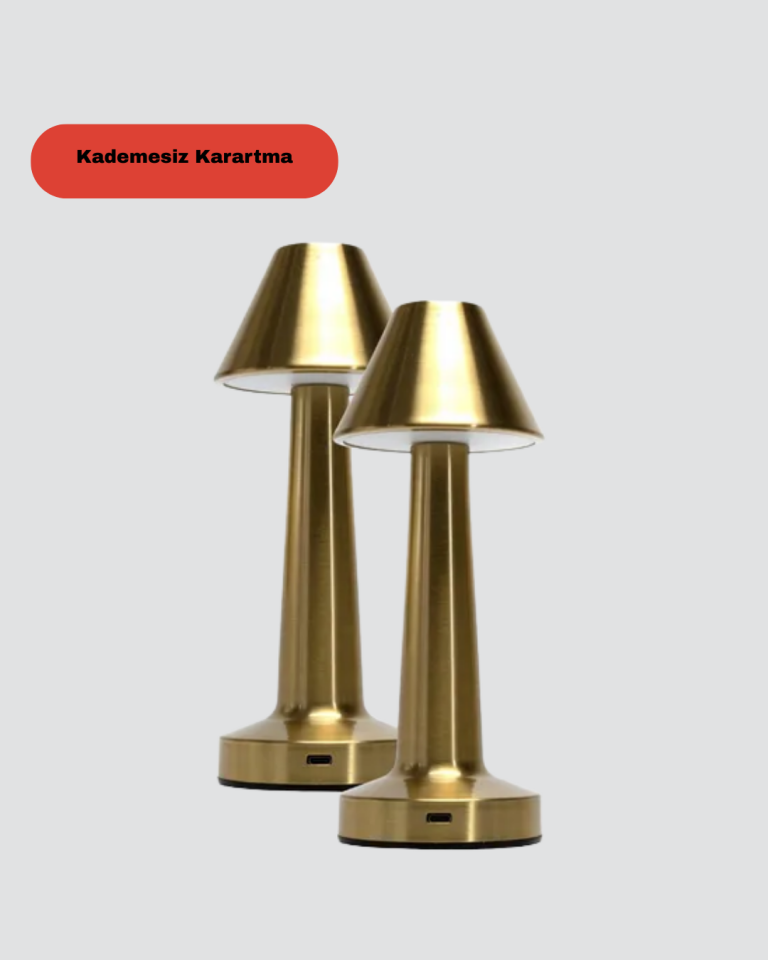 LED Masa Lambası 3 Renk Ayarlı Şarjlı Kablosuz Modern Tasarım