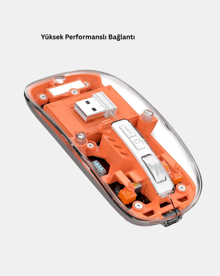 Bluetooth 5.0 & 2.4GHz Kablosuz Fare – 3 Cihaz Bağlantılı, Hızlı Geçiş, USB Alıcılı