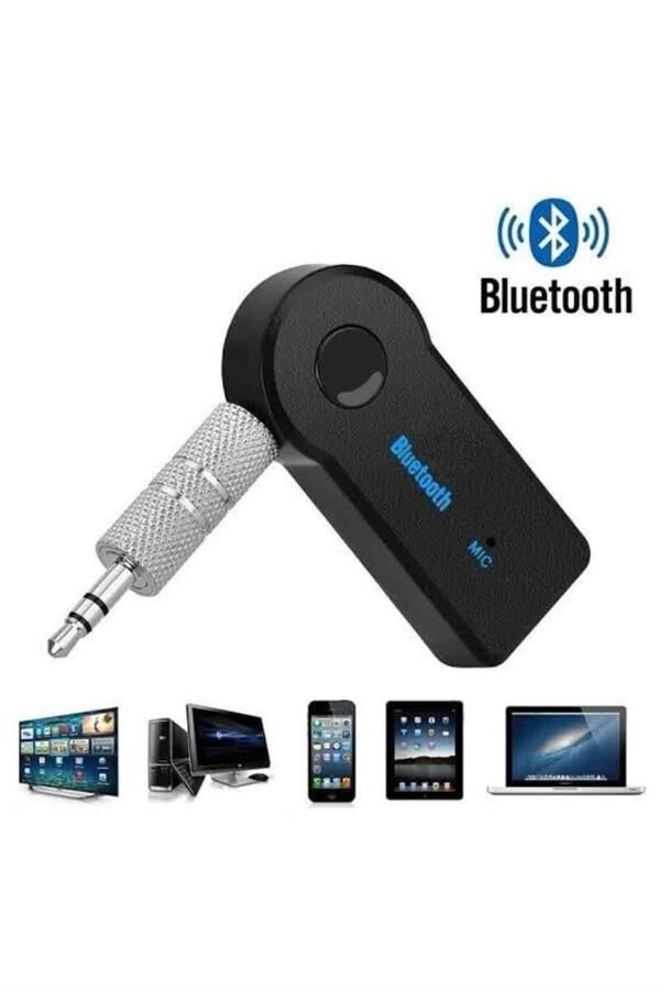 Yeni Nesil Bluetooth Aux Araç Kiti Siyah TV Tablet Telefon Araç Araba