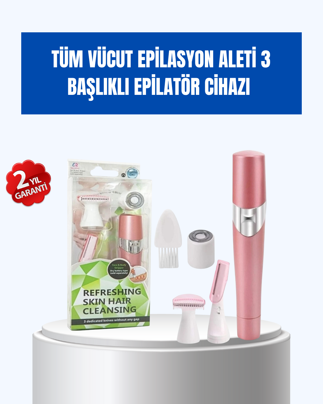 Pürüzsüz Cilt İçin Çok Fonksiyonlu Epilasyon Aleti