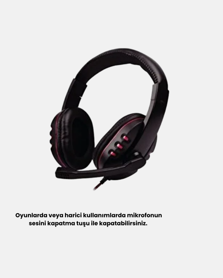 Rahat ve Dayanıklı Mikrofonlu Oyun Kulaklığı – Stereo Ses, Ayarlanabilir Kafa Bandı