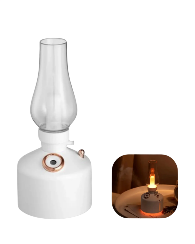 Retro Gaz Lambası Tasarımlı USB Şarjlı Aroma Difüzörü 280 ml Nano Mist Nemlendirici