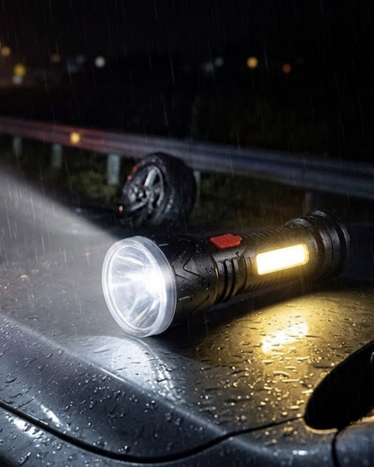 Uzun Menzilli Işıldak Şarjlı 9 LED 4 Kademeli Aydınlatma