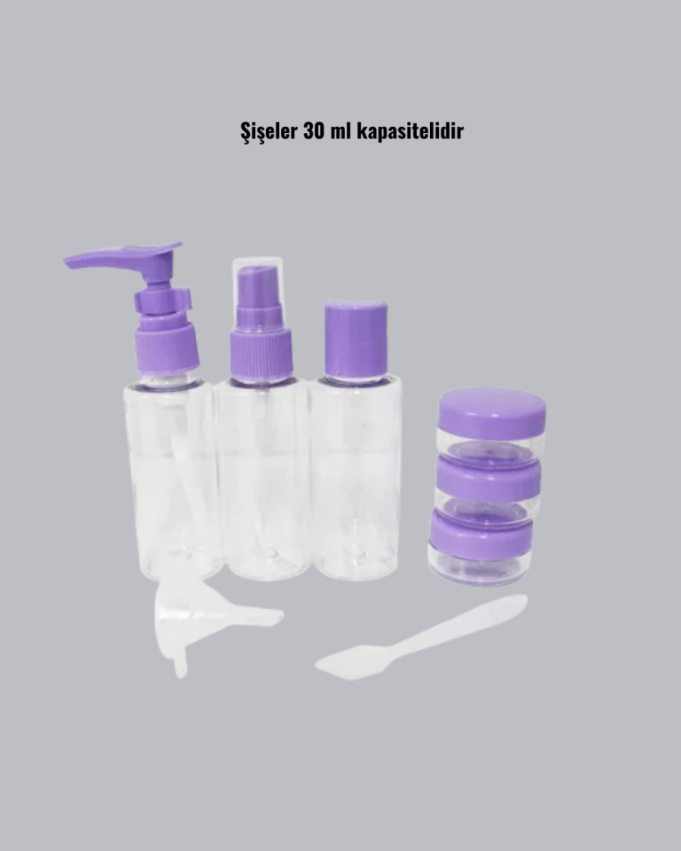 Seyahat Bakım Seti 5 Parça Sızdırmaz Şeffaf Kapaklı 30ml
