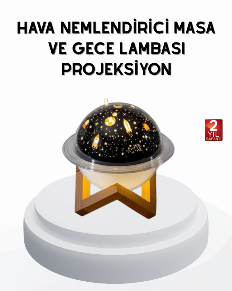 USB Mini Hava Nemlendirici ve Projeksiyon Lamba – Taşınabilir, Sessiz, Dekoratif Aromaterapi Cihazı