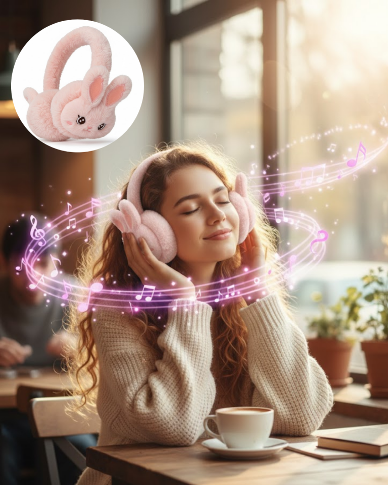 Peluş Kulaklıklı Bluetooth Kablosuz Müzik Dinleme ve Görüşme Özellikli