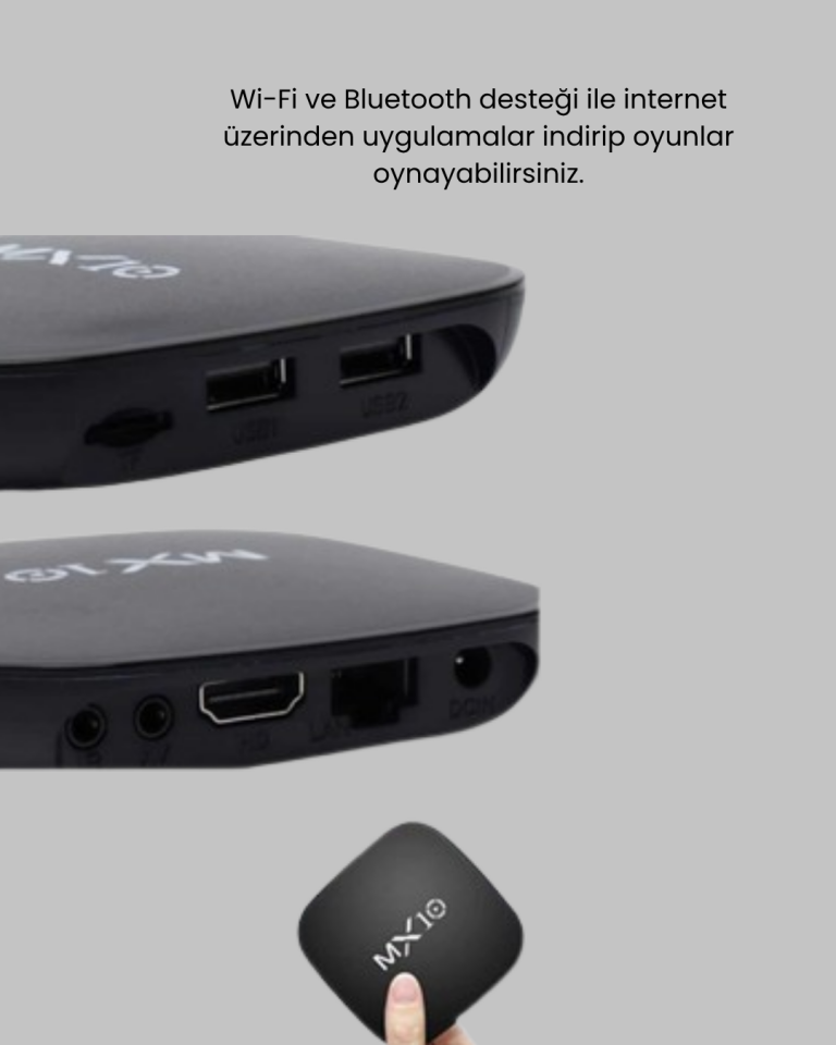 MX Box S 4K Android TV Box – Google Asistan, Dolby Ses, 8 GB Hafıza, Chromecast Desteği