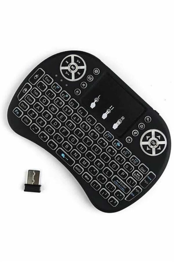 Kablosuz Türkçe Q Klavye RGB Işıklı Televizyon Ps3 Dokunmatik Mouse