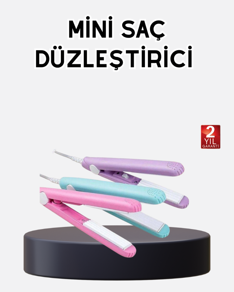 Seyahat Tipi Mini Saç Düzleştirici – Seramik Kaplama, Hızlı Isınma, Kompakt Tasarım