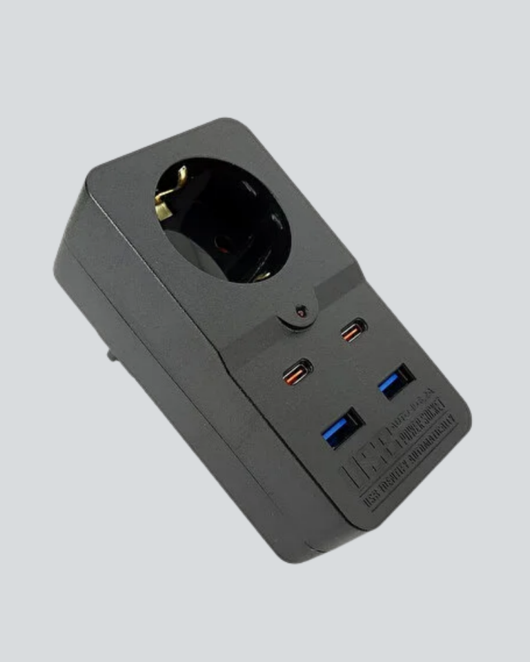 Termal Korumalı Priz Otomatik Çocuk Kilidi 4 USB Type C