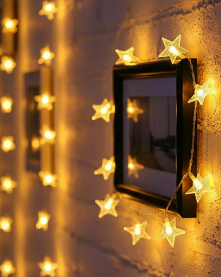 5 Metre 20 Yıldızlı LED Işık Zinciri Daylight Beyaz Salon ve Oda Dekoru