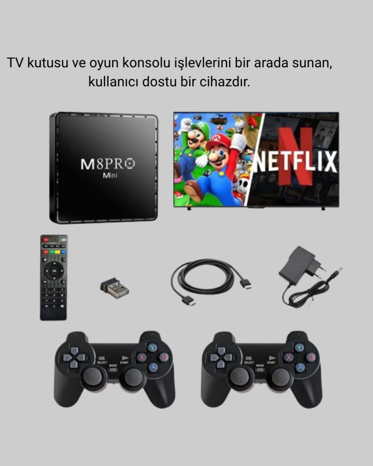 10K Ultra HD M8Pro Mini 2 – 64 GB Depolama, Android 12, Oyun ve TV Deneyimi Bir Arada
