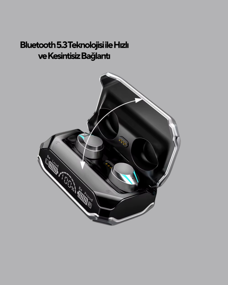 Bluetooth 5.3 Kablosuz Kulaklık – Hızlı Bağlantı, Düşük Gecikme ve Üstün Ses Kalitesi