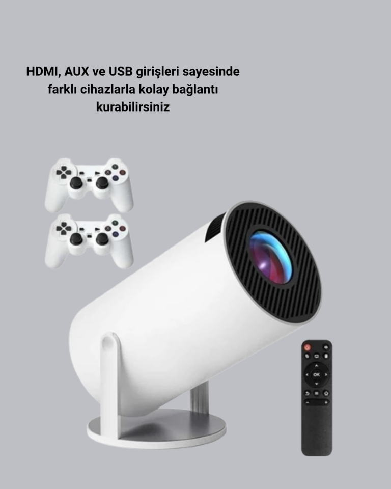Wi-Fi 6 ve Bluetooth 5.0 Destekli 4K Akıllı Projeksiyon Cihazı
