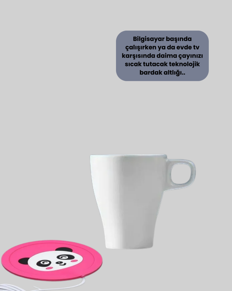 USB Isıtıcı Bardak Altlığı Sevimli Figürlü 50–60° Anında Isıtma Teknolojili