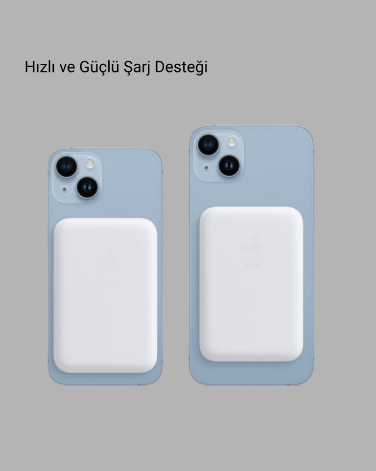 MagSafe 15W Kablosuz Hızlı Şarj, Lightning Girişli Taşınabilir Batarya