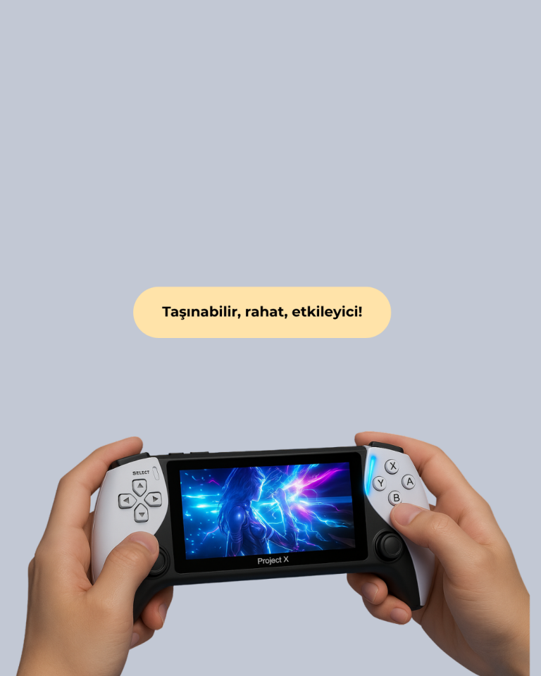 Kompakt ve Hafif Retro Oyun Konsolu 1000 Klasik Oyun Dahil