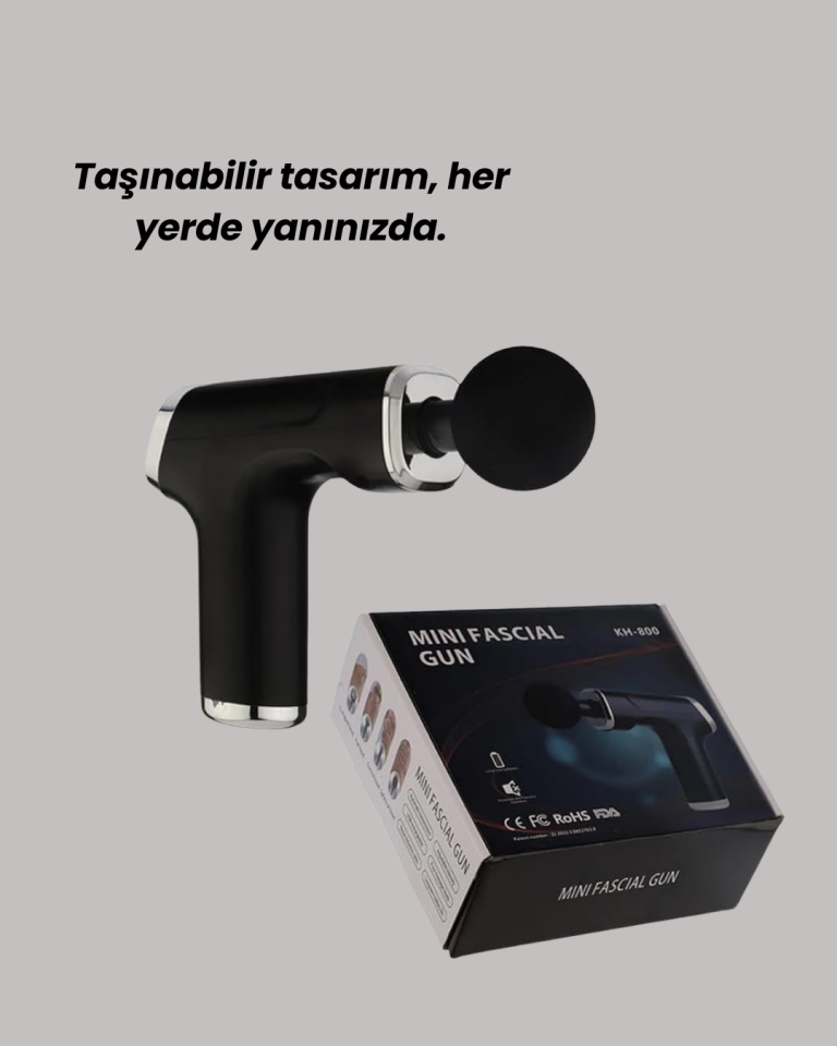 Mini Masaj Tabancası 4 Başlık 6 Hız Ayarlı