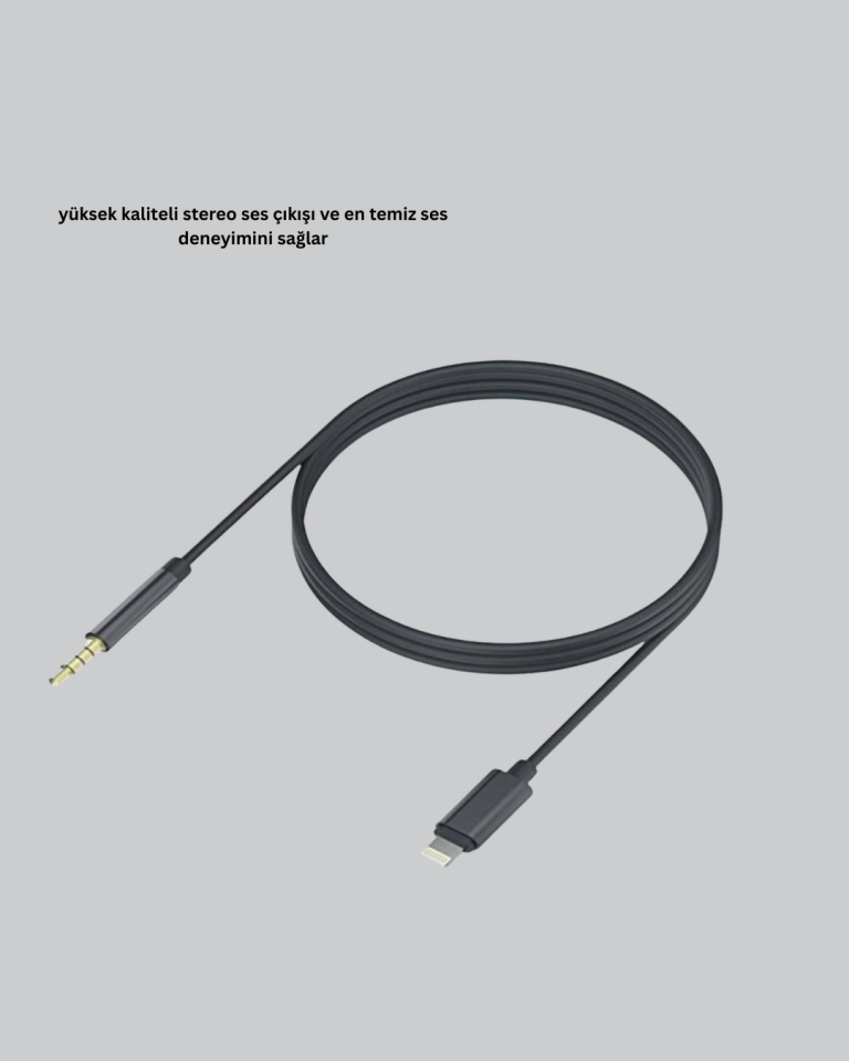 1 Metre Lightning to Aux Çevirici Kablo Stereo Ses Yüksek Kalite