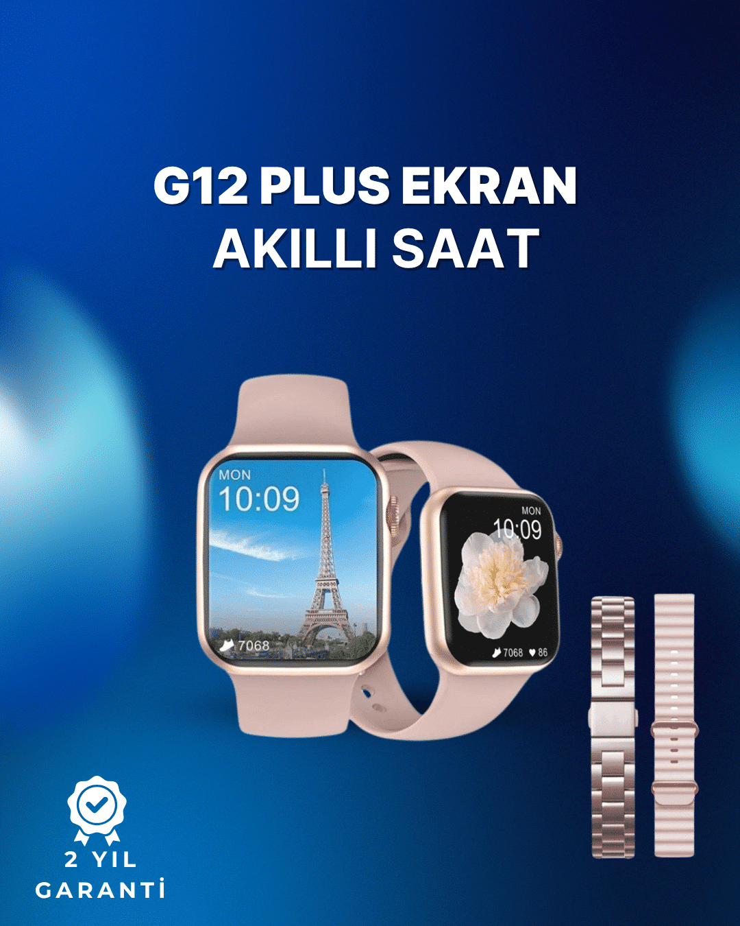 GPS Destekli Akıllı Saat – Nabız, Uyku ve Adım Takibi, Sesli Görüşme, Suya Dayanıklı Tasarım