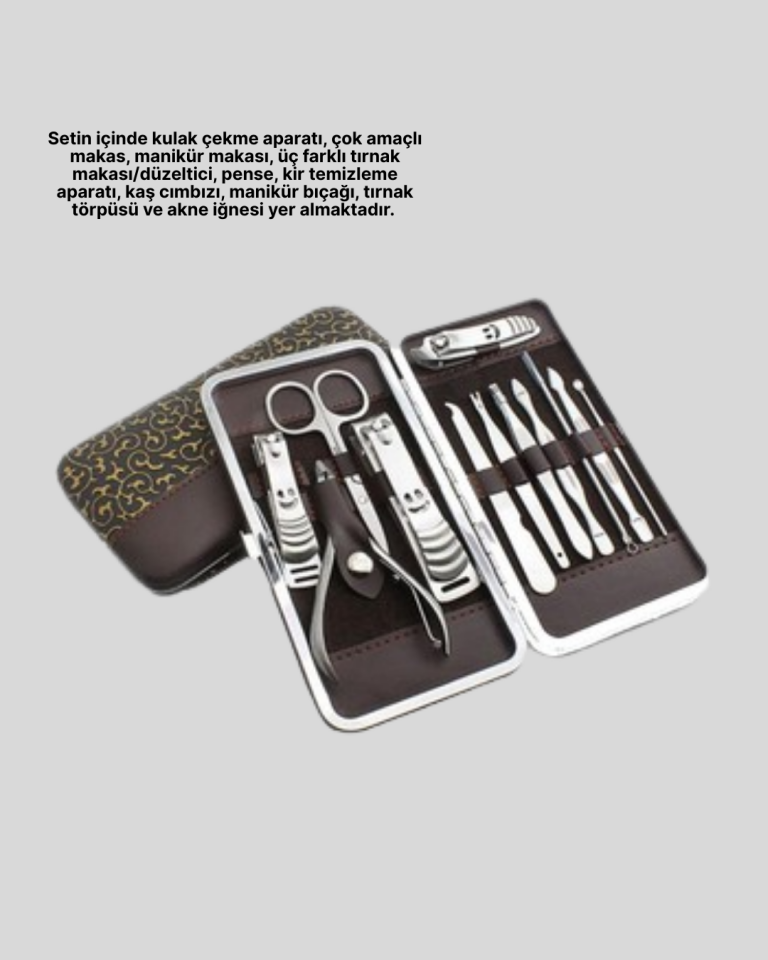Şık ve Dayanıklı Çok Amaçlı Kişisel 12 Bakım Seti