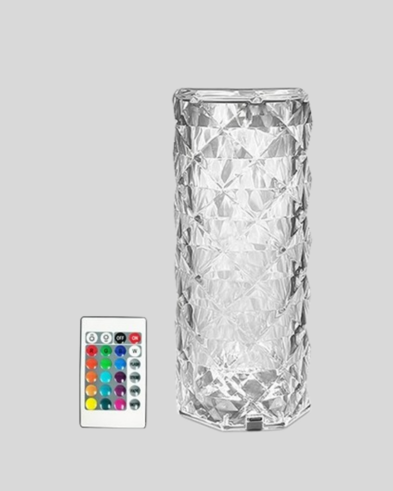 Kristal RGB LED’li Kumandalı Masa ve Gece Lambası – Renkli Işık Modlarıyla Şık Dekoratif Aydınlatma