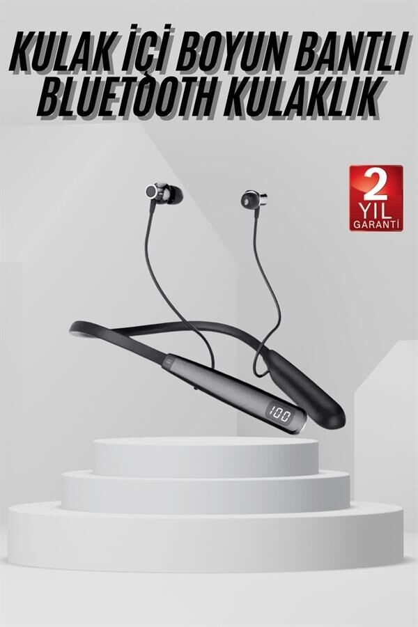 Boyun Askılı 100 Saat Kablosuz Kulaklık Göstergeli Bluetooth Kulaklık