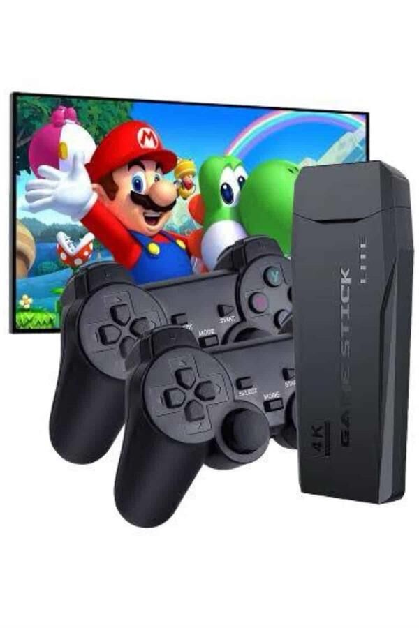Game Stick El Atarisi 2.4g Kablosuz Çift Kol Oyunlar 4k Game Stick 3500 Oyunlu Atari Uyumlu