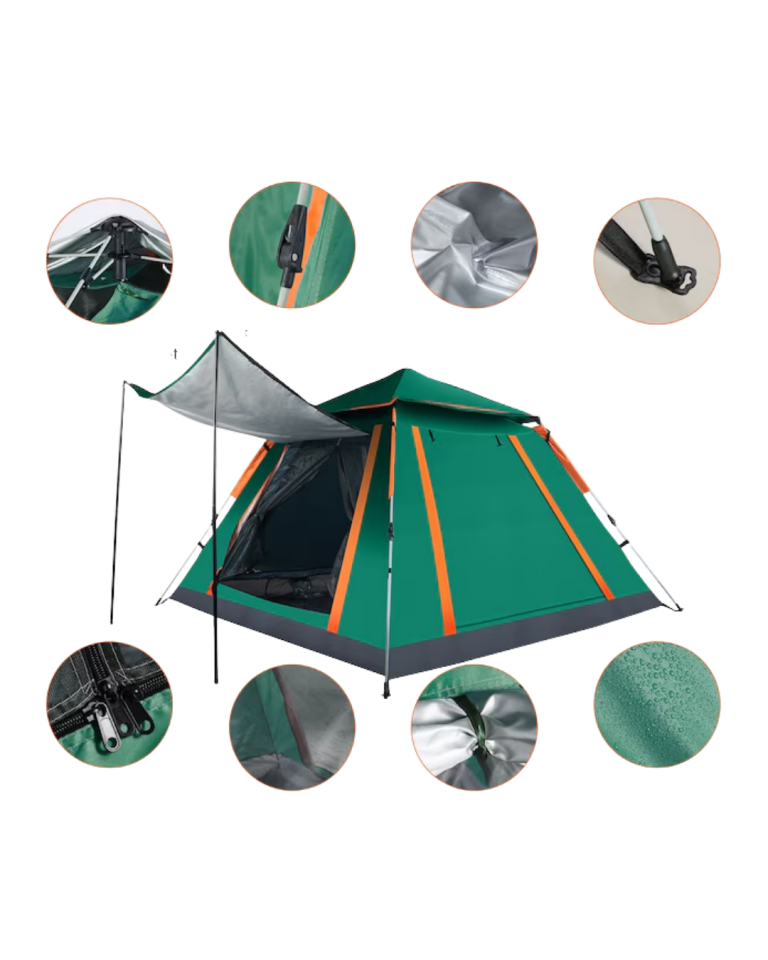 4 5 Kişilik Kamp Çadırı Güneşlikli Suya Dayanıklı Geniş Hacimli Outdoor