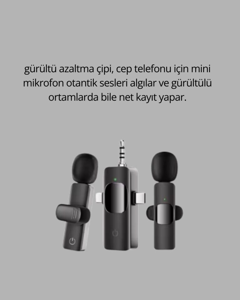 Kablosuz Mikrofon - Telefon ve Bilgisayar Uyumlu