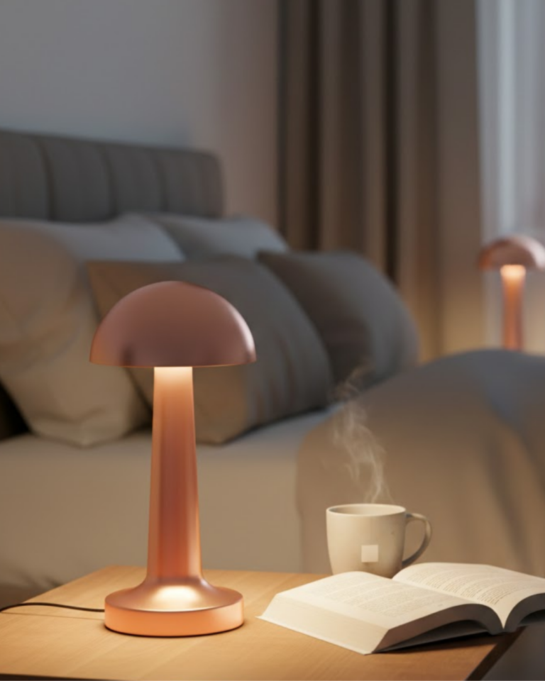 Şarjlı Mantar Masa Lambası 3 Seviyeli Dokunmatik LED USB Şarj Özellikli