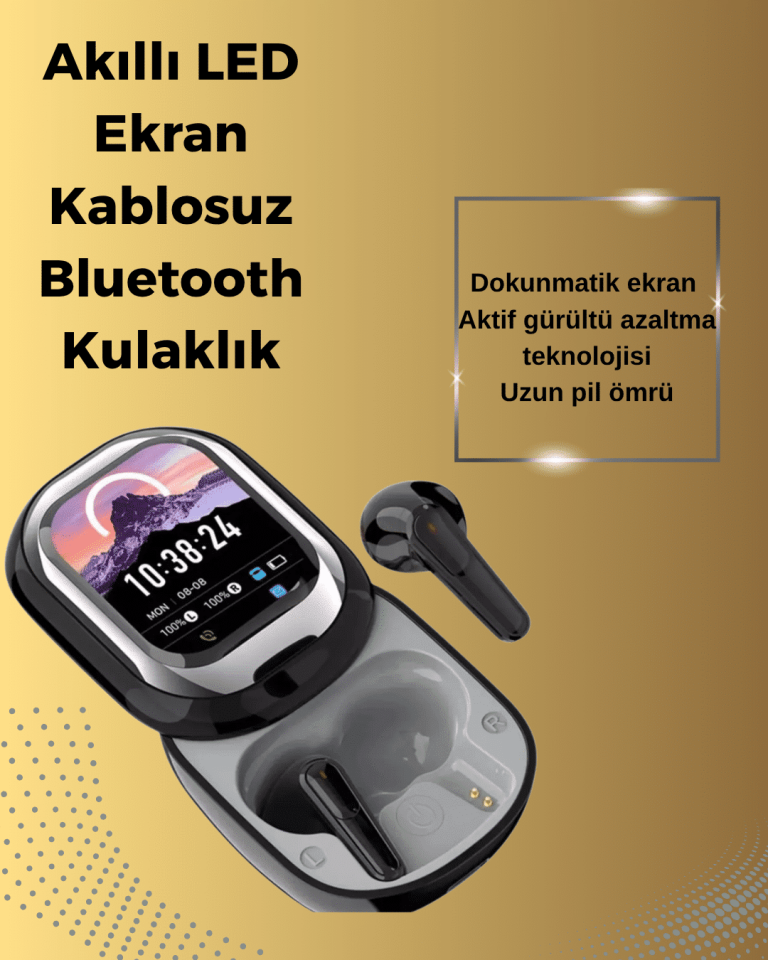 Şık, Akıllı ve Güçlü: LED Ekranlı Kablosuz Kulaklık Seti