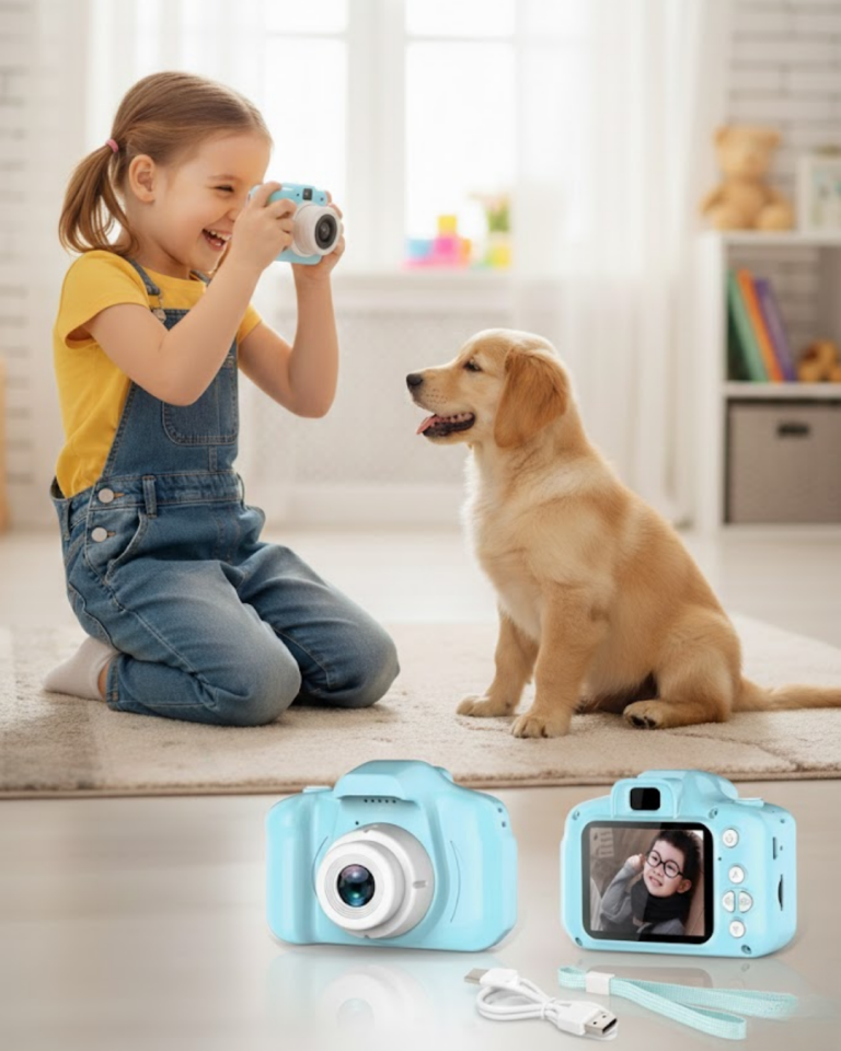 Mavi Kompakt HD Dijital Kamera Video ve Fotoğraf Kayıt Özellikli Taşınabilir Model