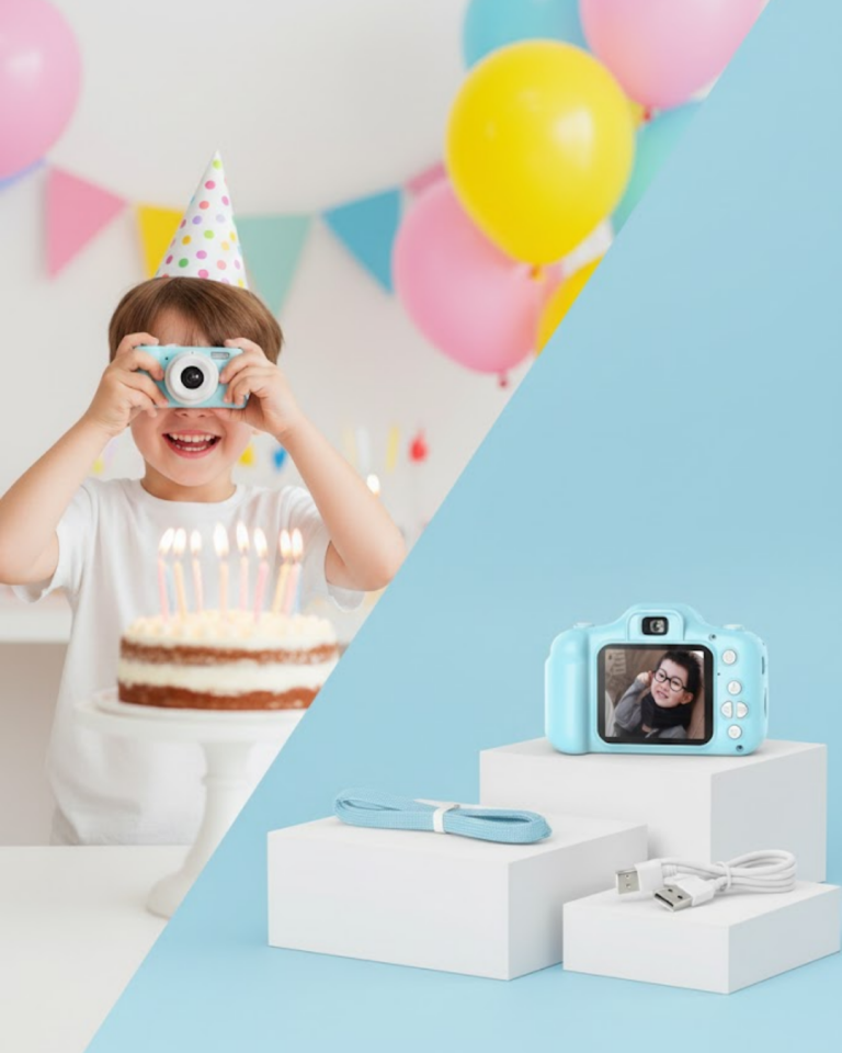 Mavi Kompakt Dijital Kamera HD Video ve Fotoğraf Çekim Özellikli USB Bağlantılı
