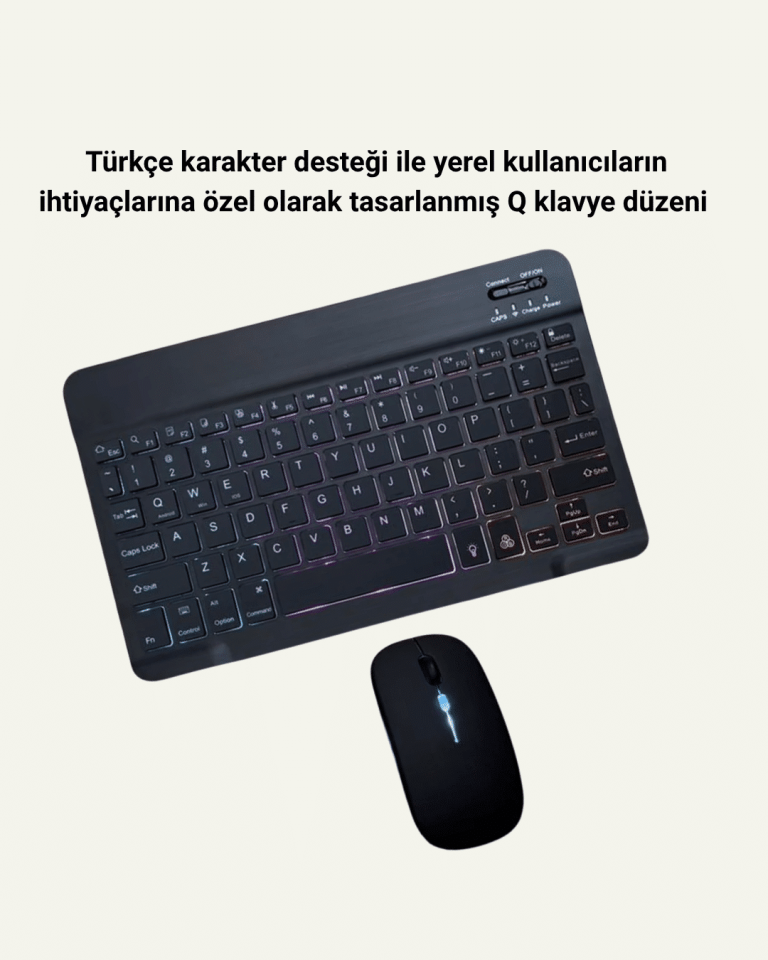 Türkçe Q Klavye Düzenli RGB Kablosuz Klavye Mouse Set