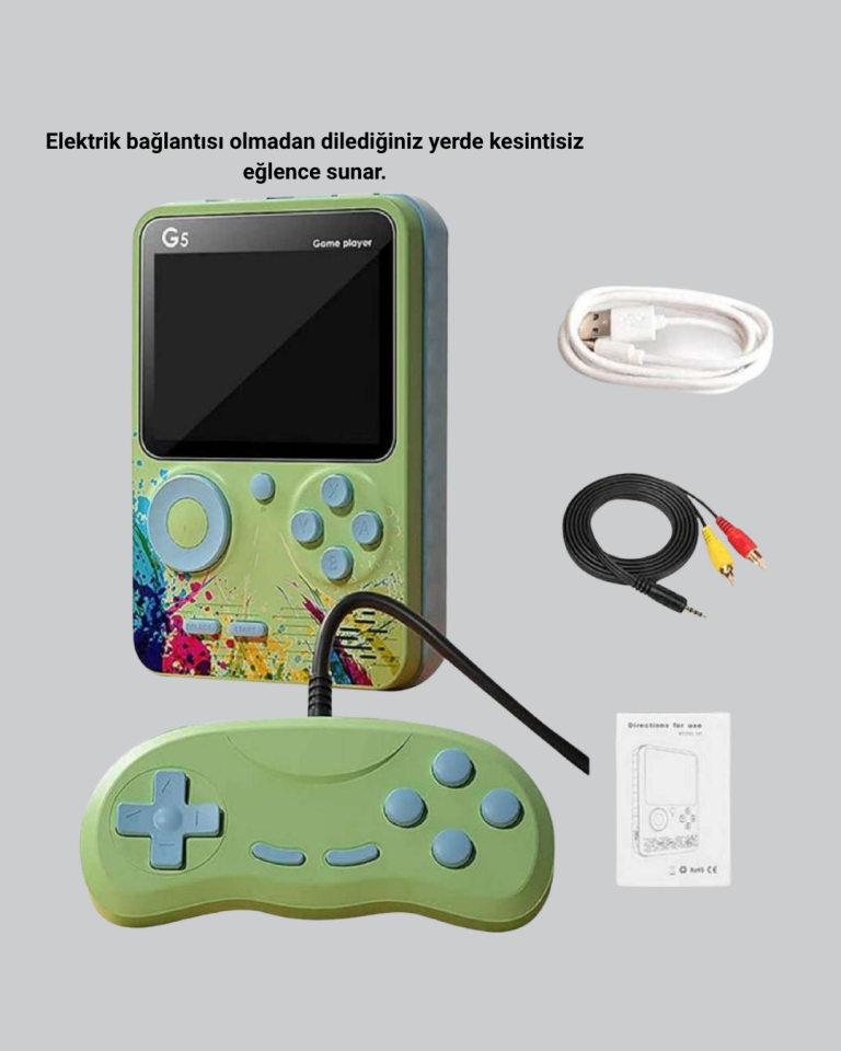 500 Oyunlu G5 Retro Mini Oyun Konsolu 3 İnç Ekran ve TV Desteği