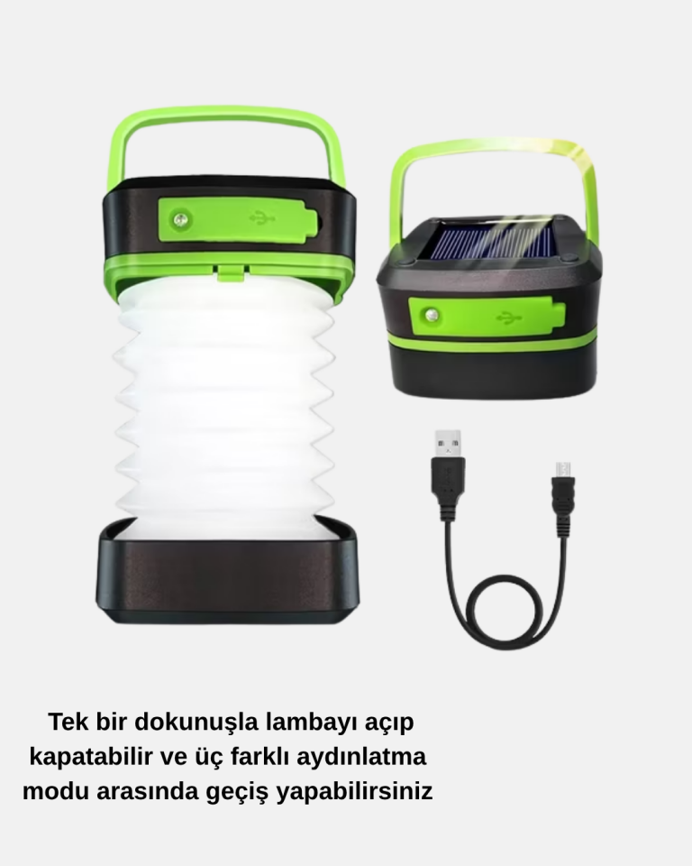 Şarjlı LED Lamba – Dokunmatik Sensörlü, 3 Kademeli Parlaklık