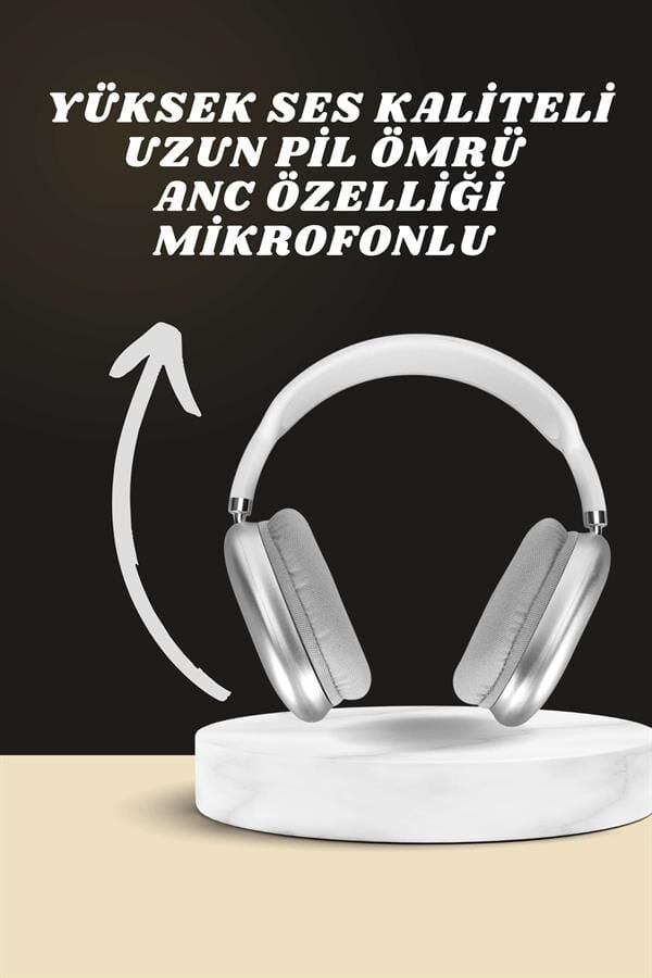 Kulak Üstü P9 Kablosuz Bluetooth Kulaklık ve 7 Kordonlu Akıllı Saat