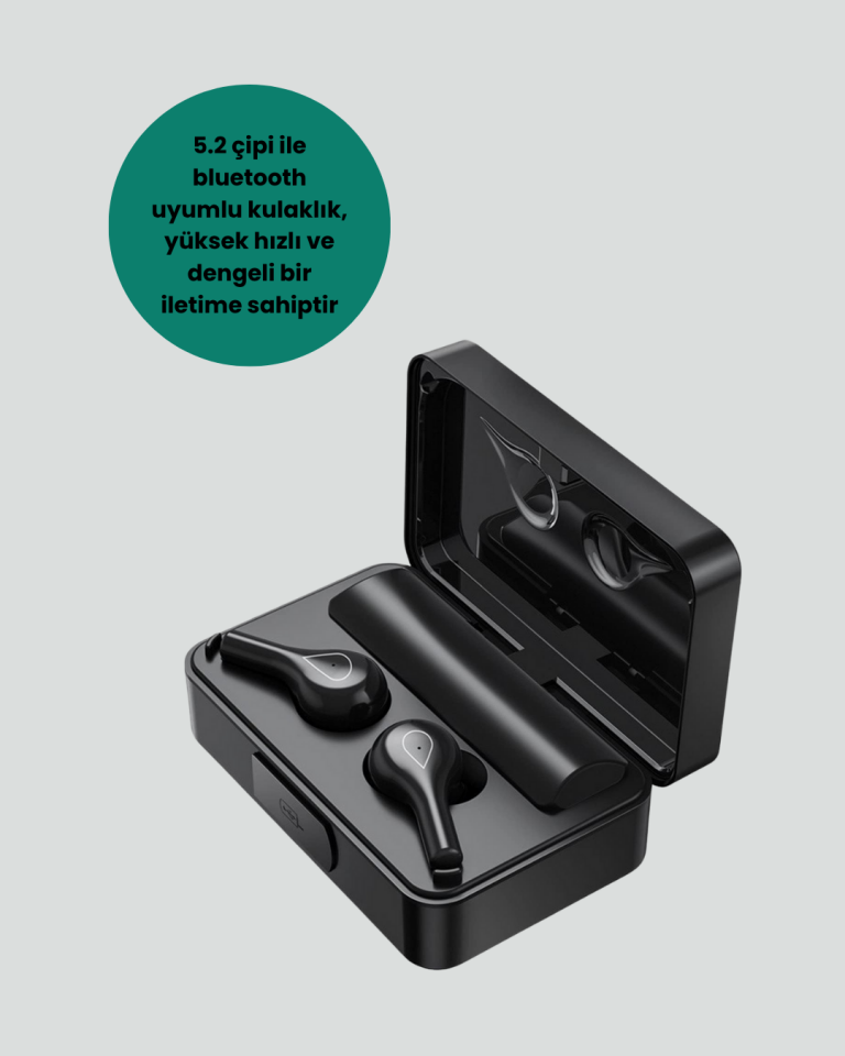 Ayna Tasarımlı Şarj Kutulu Bluetooth 5.1 Kulaklık