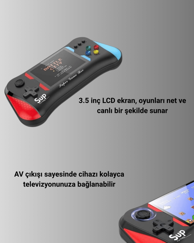 500 Retro Oyunlu Taşınabilir El Konsolu – X7M Modeli