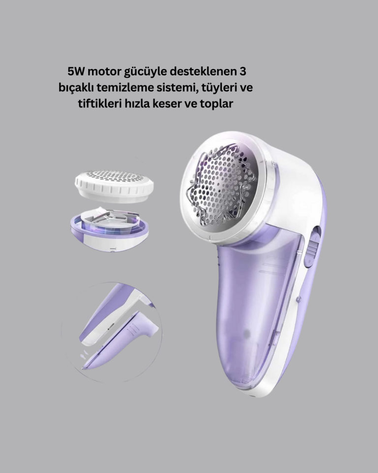 Tiftik ve Tüy Toplama Cihazı – 200ml Hazne, Kompakt Boyut