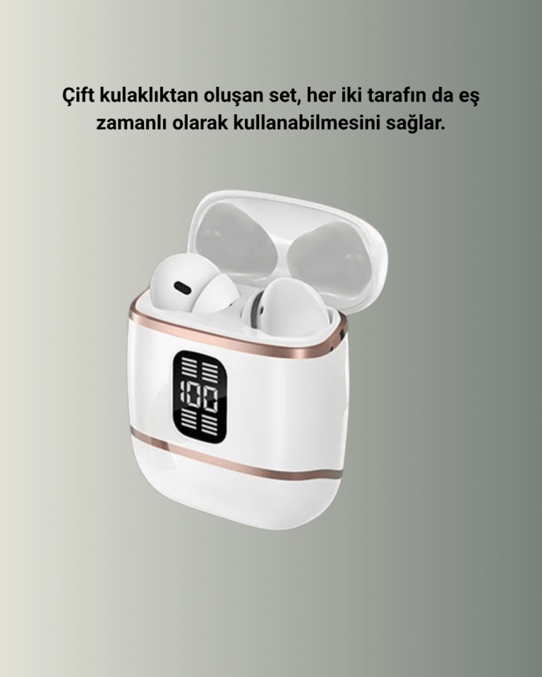 Kulakiçi Bluetooth Kulaklık V5.3 – 4’lü Set, Dijital Ekranlı, Gürültü Engelleme
