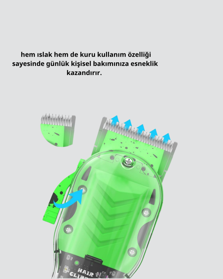 Islak ve Kuru Kullanıma Uygun Çok Amaçlı Tıraş Makinesi – 3 Başlıklı, Seyahat Tipi