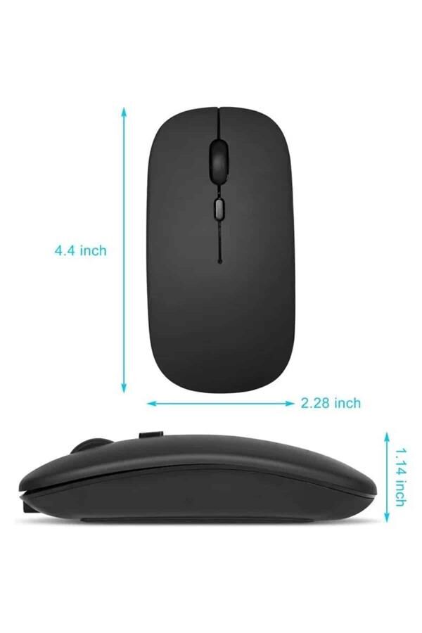 Kablosuz Mouse Fare Şarjlı Bluetooth Wireless Çift Modlu Sessiz
