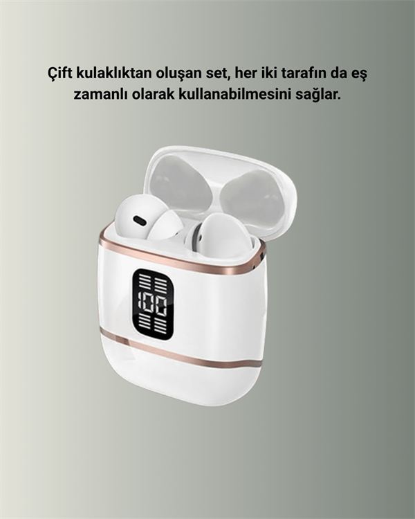 Kulakiçi Bluetooth Kulaklık V5.3 – 4’lü Set, Dijital Ekranlı, Gürültü Engelleme