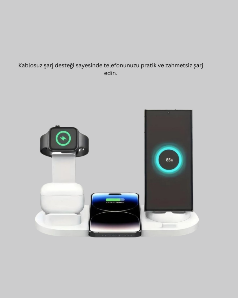 iPhone, AirPods ve Akıllı Saat Uyumlu Çoklu Şarj Cihazı
